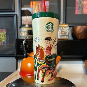 🇻🇳 Starbucks brand new VIETNAM 20 oz large travel drinking cup w straw. Unique